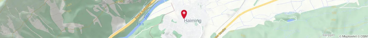 Kartendarstellung des Standorts für Simmering Apotheke in 6425 Haiming